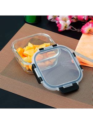 Buy Femora Borosilicate Square Glass Container With Detachable & Break ...