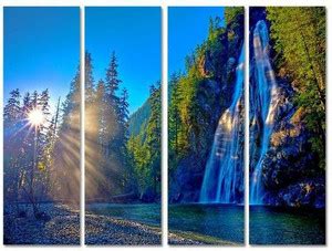 Water 4 Panel Wall Art Painting With Matte Coating 24x18 inches on 4mm ...