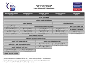 Fillable Online relay acsevents Event Sponsorship Opportunities ...