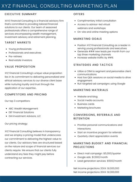 Example of an Effective Financial Advisor Marketing Plan