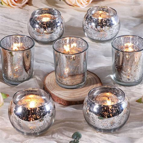 Amazon.com: DEVI Silver Votive Tealight Candle Holders 24PCS, Mercury ...