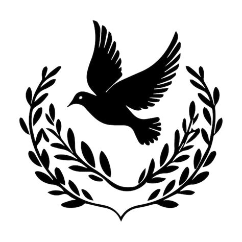 A black and white dove silhouette design | Premium AI-generated vector