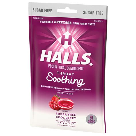 HALLS Breezers Cool Berry Sugar Free Throat Drops, 20 Drops - Walmart.com