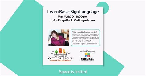 Learn Basic Sign Language, Lake Ridge Bank, Cottage Grove, 9 May 2023 ...