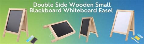R H lifestyle Mini Double Side Wooden Small Blackboard Whiteboard Easel ...