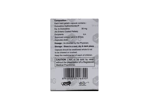 Duloxin 30 Tablet: View Uses, Side Effects, Price and Substitutes