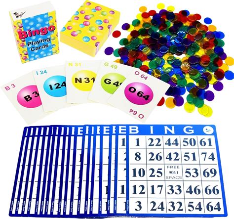 Buy MR CHIPS Bingo Game with Bingo Cards and Chips, 18 Bingo Cards, 300 ...