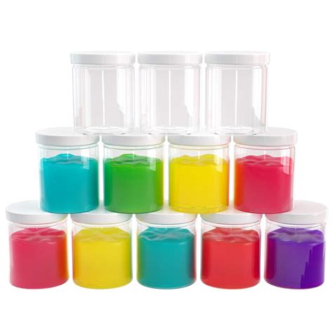 Buy Slime Containers with Water-Tight Lids (6 oz, 12 Pack) - Clear ...