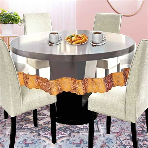 Buy Dasvilla PVC Transparent Round 6 Seater Dining Table Cover with ...