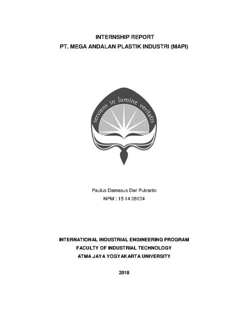 MBA Project - INTERNSHIP REPORT PT. MEGA ANDALAN PLASTIK INDUSTRI (MAPI ...