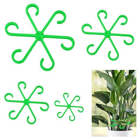 HASTHIP® 4 Pack Plant Climbers Stem Holders - 6-Claw Plastic Plant Stem ...