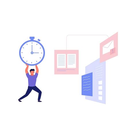 O menino está segurando um cronômetro | Vetor Premium