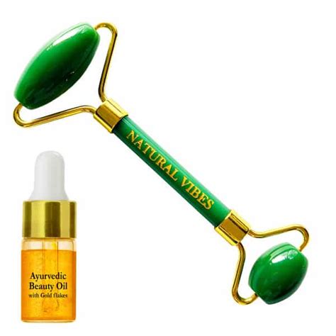 Buy NATURAL VIBES JADE FACE ROLLER WITH FREE GOLD BEAUTY ELIXIR OIL ...
