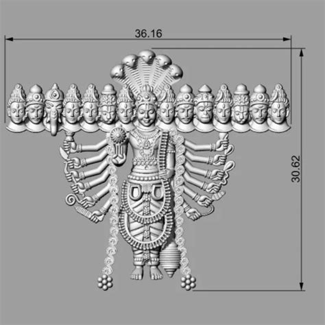 Vishvarupa 3D Model STL File - Divine Pendant Design