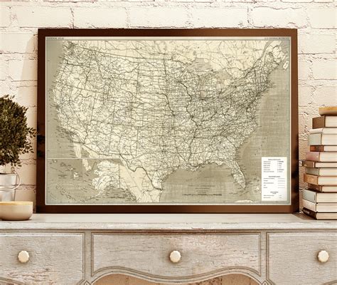 Large UNITED STATES Executive wall map United States of America Map ...