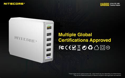 Nitecore UA66Q 6-Port USB Quick Charging Desktop Power Adapter, 68W, QC ...