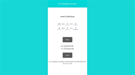 Linear Equations System Solver - Real and Complex - App on Amazon Appstore