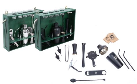 Buy Bar Box Bartender Kit: 19-Piece Bar Tool Set with Rustic Wood Stand ...