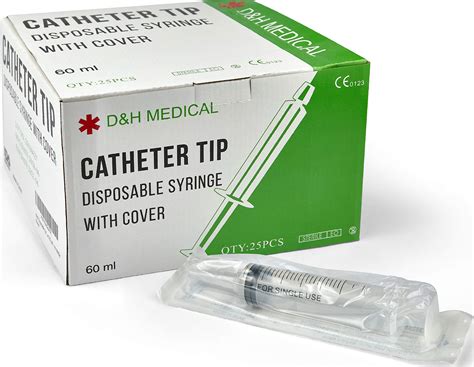 Buy Disposable Catheter Tip 60ml Large Syringes 25-Pack (No Needles ...