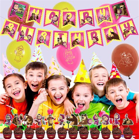 Masha and the Bear Birthday Party Decorations,Masha and the Bear ...
