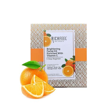 Richfeel Brightening Facial Kit with Vitamin C | For Glowing Skin | Tan ...