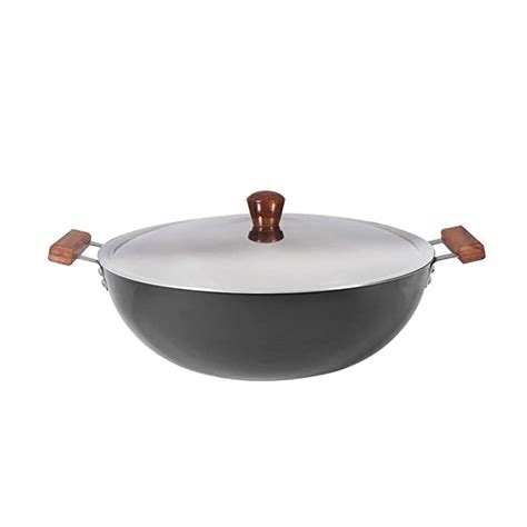 Buy Wonderchef Ebony Aluminium Hard Anodized Deep Kadhai/Kadai with Lid ...