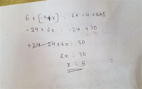 (i) The value of integer x for 6 × [(-4)+x] = 6 × (-4) + 6 x 5 is ...