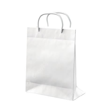 White Paper Bag Isolated With Reflect Floor For Mockup, Bag, White ...