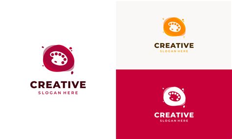 creative color palette logo design, painting logo design on isolated background 12751320 Vector ...