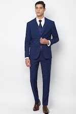 Buy Men Navy Slim Fit Solid Formal Three Piece Suit Online - 580860 ...