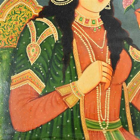 Handmade Multicolored Miniature Painting Of Mughal Princess Mumtaz Mahal