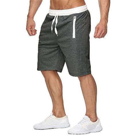 Men's Running Shorts Workout Shorts Drawstring Zipper Pocket Bottoms ...