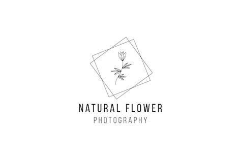 Natural flower photography logo vector icon illustration | Premium Vector