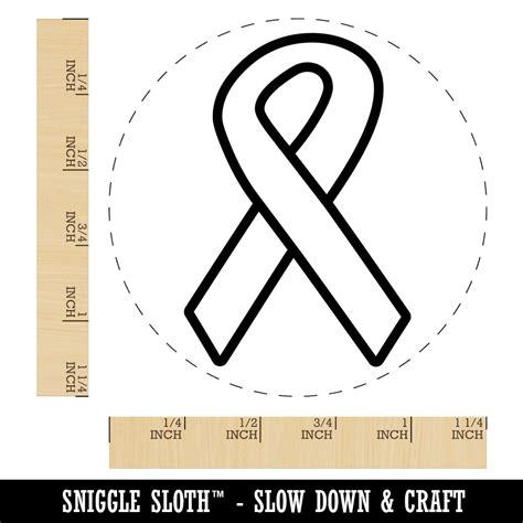 Awareness Ribbon Outline Rubber Stamp for Stamping Crafting Planners ...