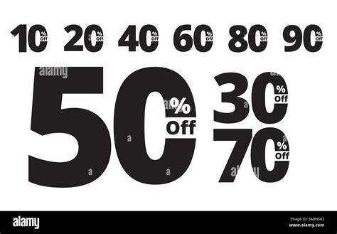 Different percent discount Text , sticker discount price tag set 10, 20 ...