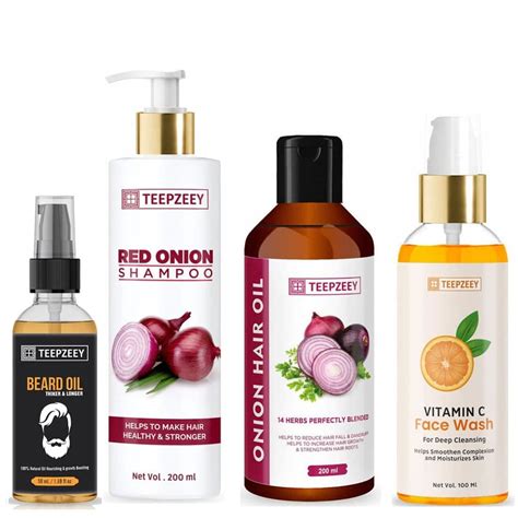Buy TEEPZEEY Beard Natural Oil For Thicker Beard- 50ml And Red Onion ...