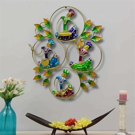 eCraftIndia Lord Ganesha Playing Sitar Wrought Iron Wall Hanging (20 cm ...