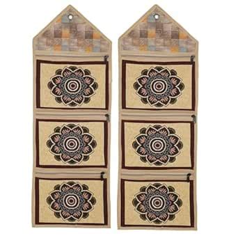 Kuber Industries Exclusive Flower Design 2 Pieces Cotton Wall Hanging ...