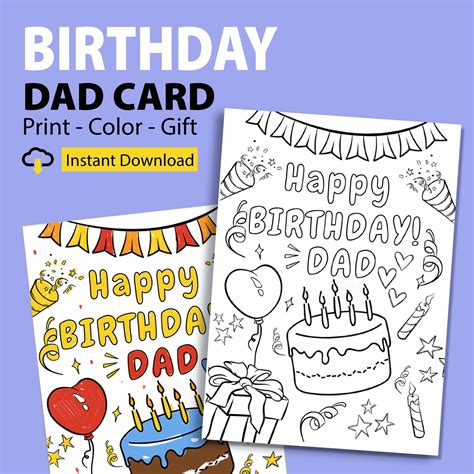Happy Birthday Dad Printable Cards
