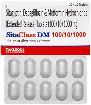 Sitaclass Dm 10/1000/100 Mg Tablet: Uses, Side Effects, Price & Substitutes