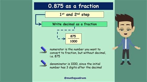 Express 0.875 as a fraction | MathQuadrum - YouTube