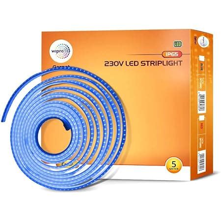 wipro Garnet 5 mtr LED Strip Light|120 LEDs/mtr|Blue|IP65-Waterproof ...