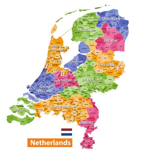 Netherlands Map of Regions and Provinces - OrangeSmile.com