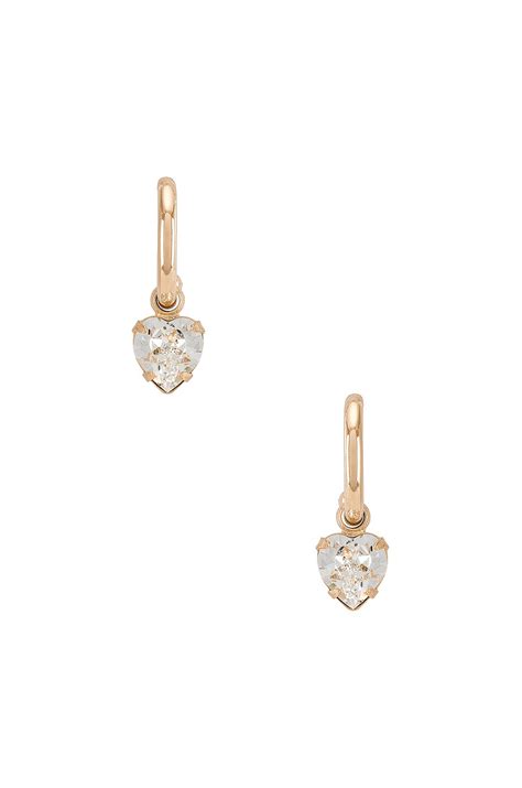 DANNIJO Sofia Earring in Gold in Crystal | REVOLVE