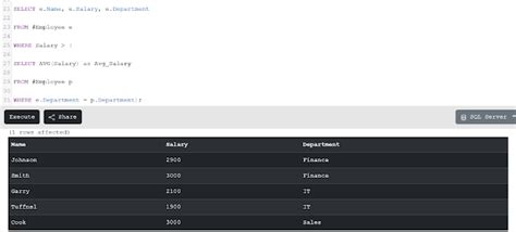 Subquery Examples in SQL 的图像结果