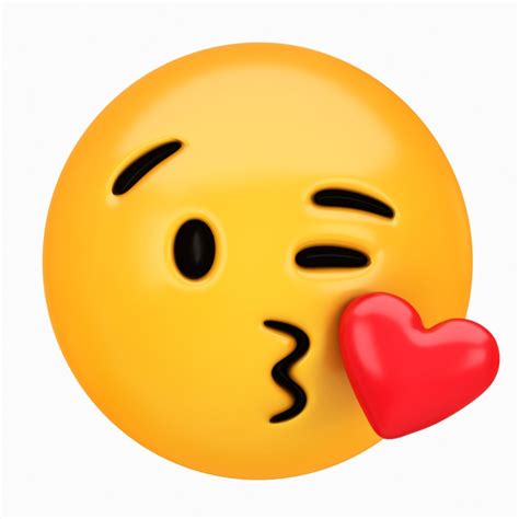 Emoji Face Blowing a Kiss | CGTrader