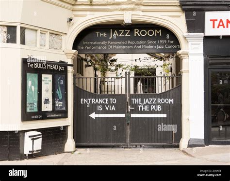 The entrance to the Jazz Room at The Bull's Head pub, High Street ...