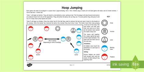 Hoop Jumping Cricket-inspired Striking and Fielding Game Adult Guidance