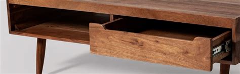 FINE Fitting Solid Wood Coffee Table with 1 Drawer Storage and Shelf ...