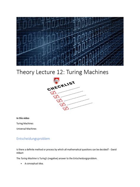 Image result for Turing Machine Lecture